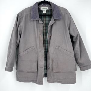 LL Bean Women’s Medium Barn Field Coat Plaid interior primaloft